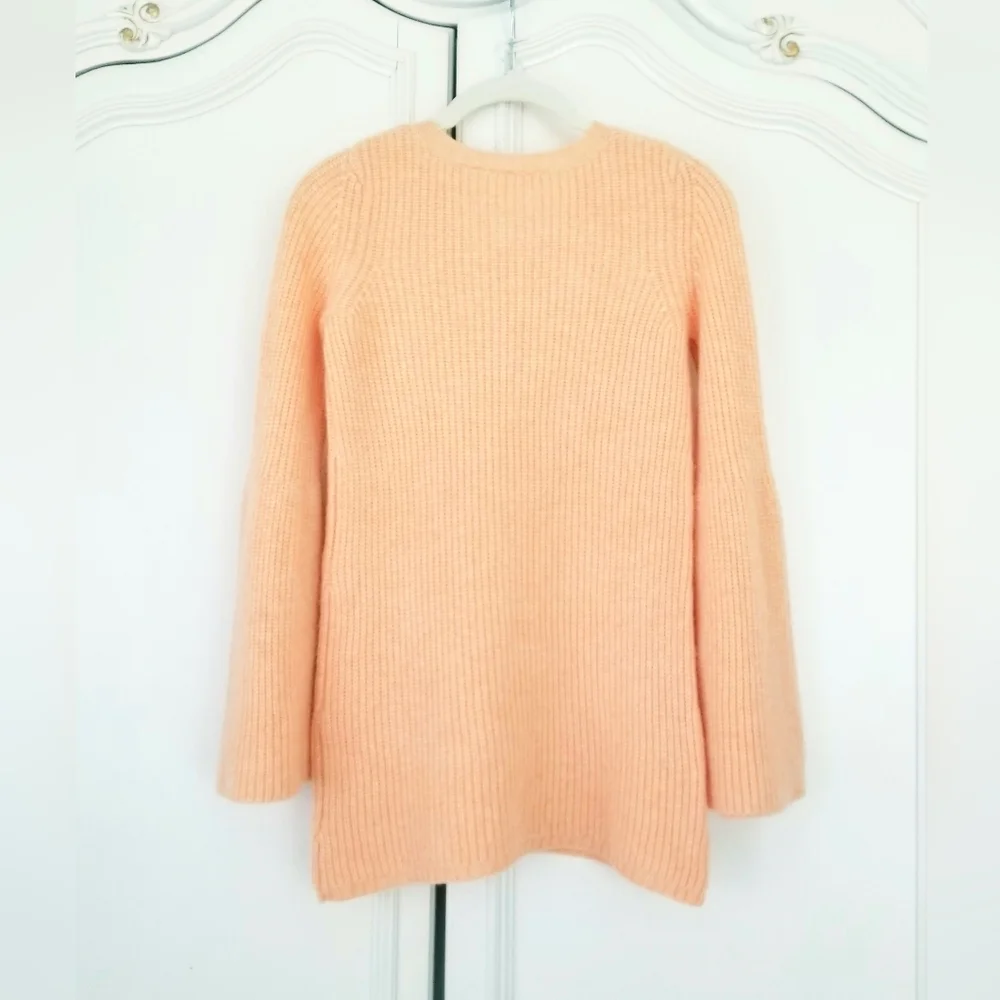 Anthropologie Moth Peach Cashmere Long Bell Sleeve Tunic Sweater XXS